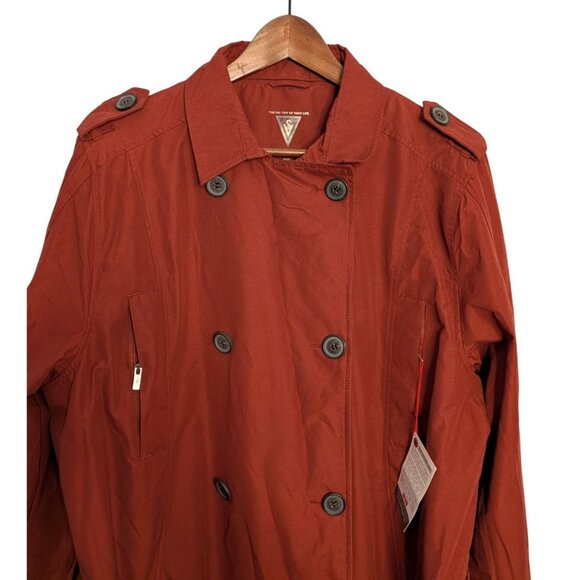 ScotteVest Womens Rust TEC Travel Trench XXL Double-Breasted Belted Coat Pockets - Picture 4 of 16